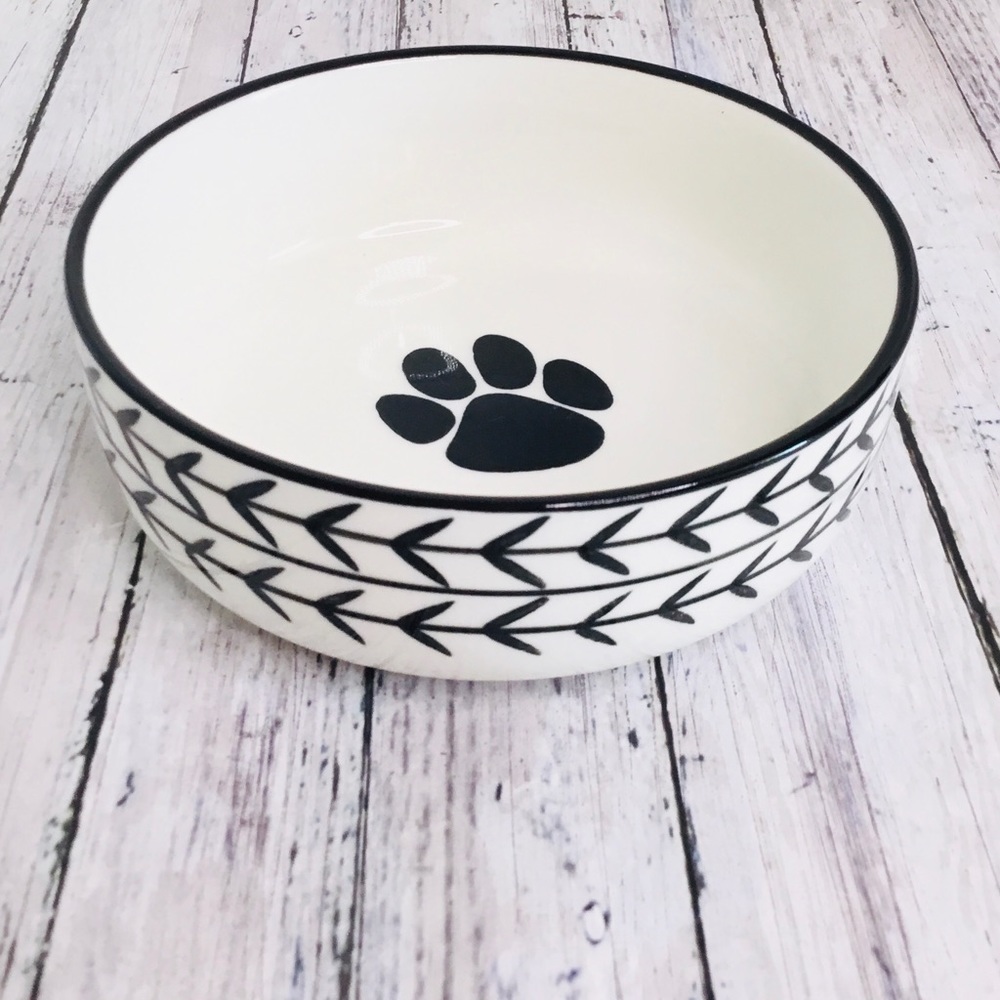 Dog Paw Bowl Ceramic and Arrow Design 4.75”